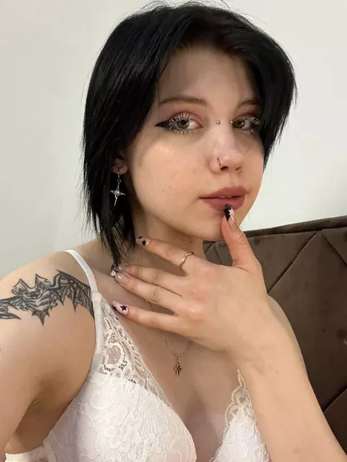 A white bra really enhances my beauty.