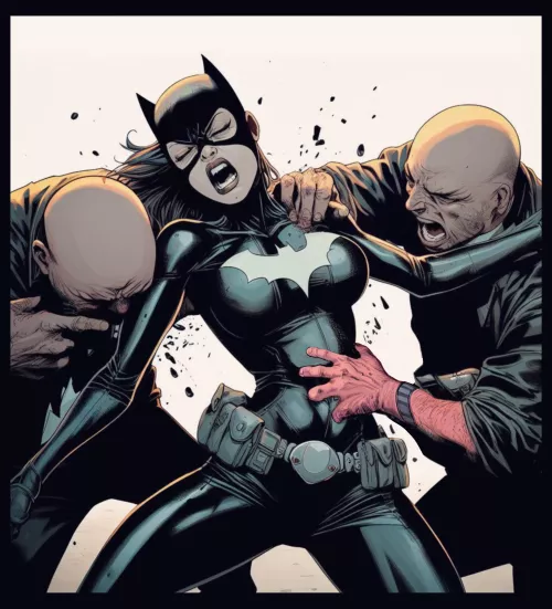 Batgirl in a hard time against thugs
