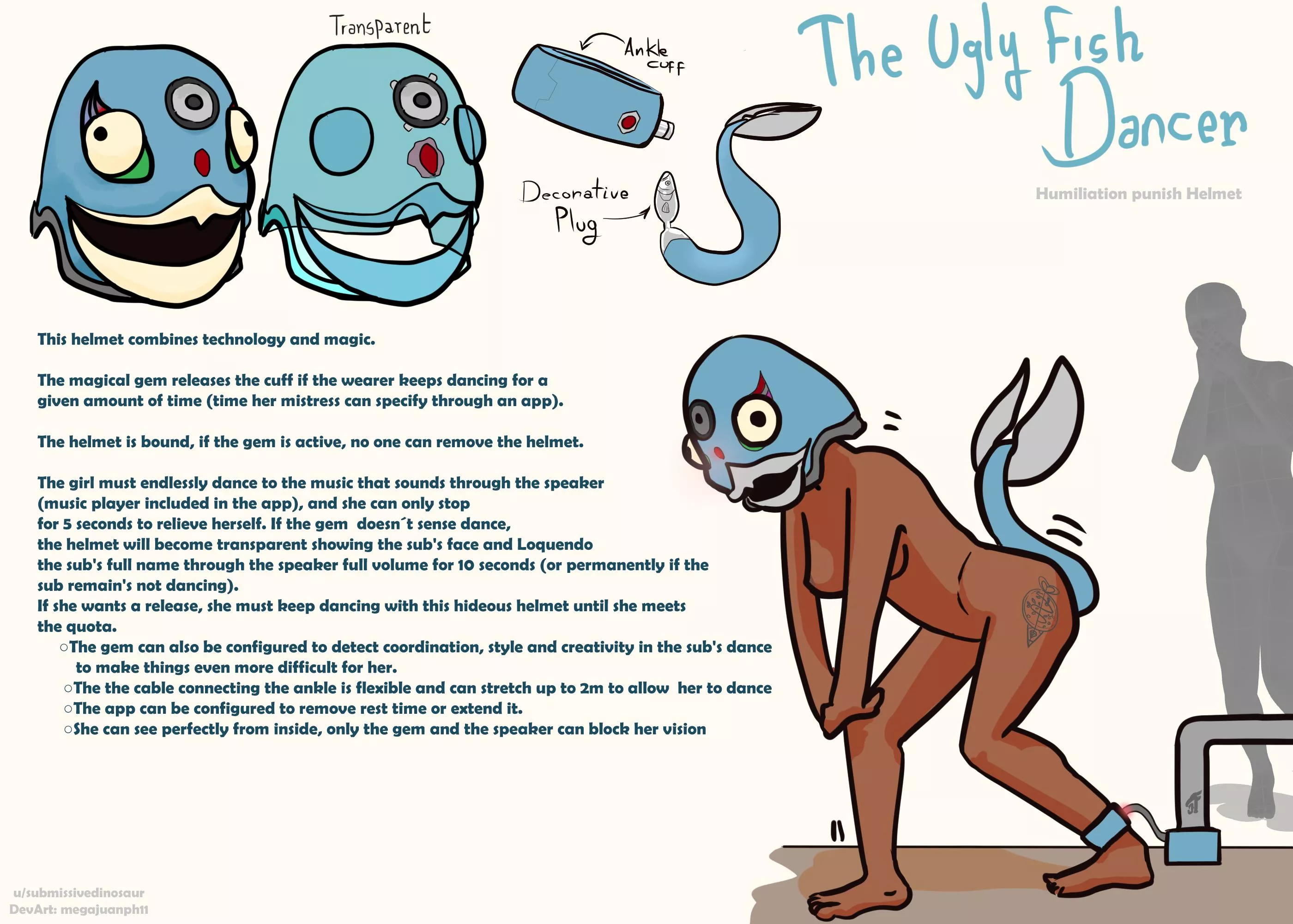 [Device] The Ugly Fish Dancer - A humiliation punish helmet