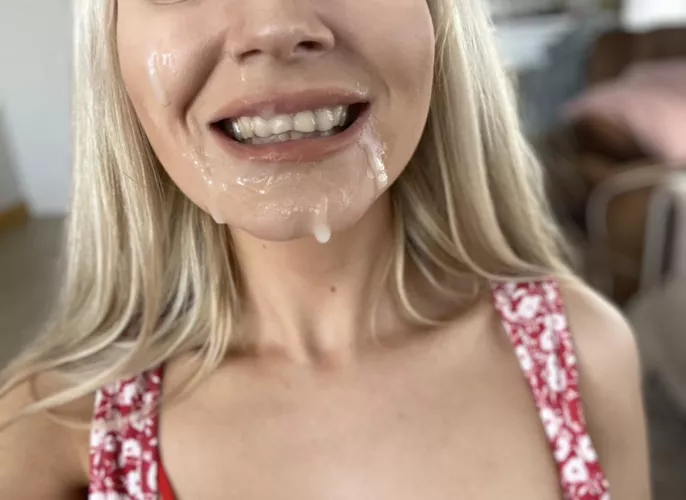 I’m always happy when I have cum all over my face 