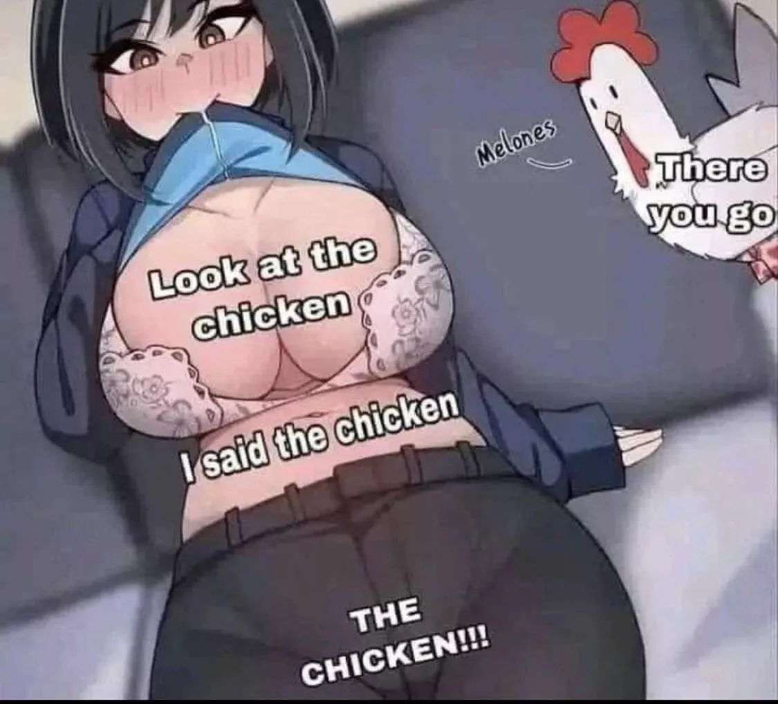 Look at the chicken.
