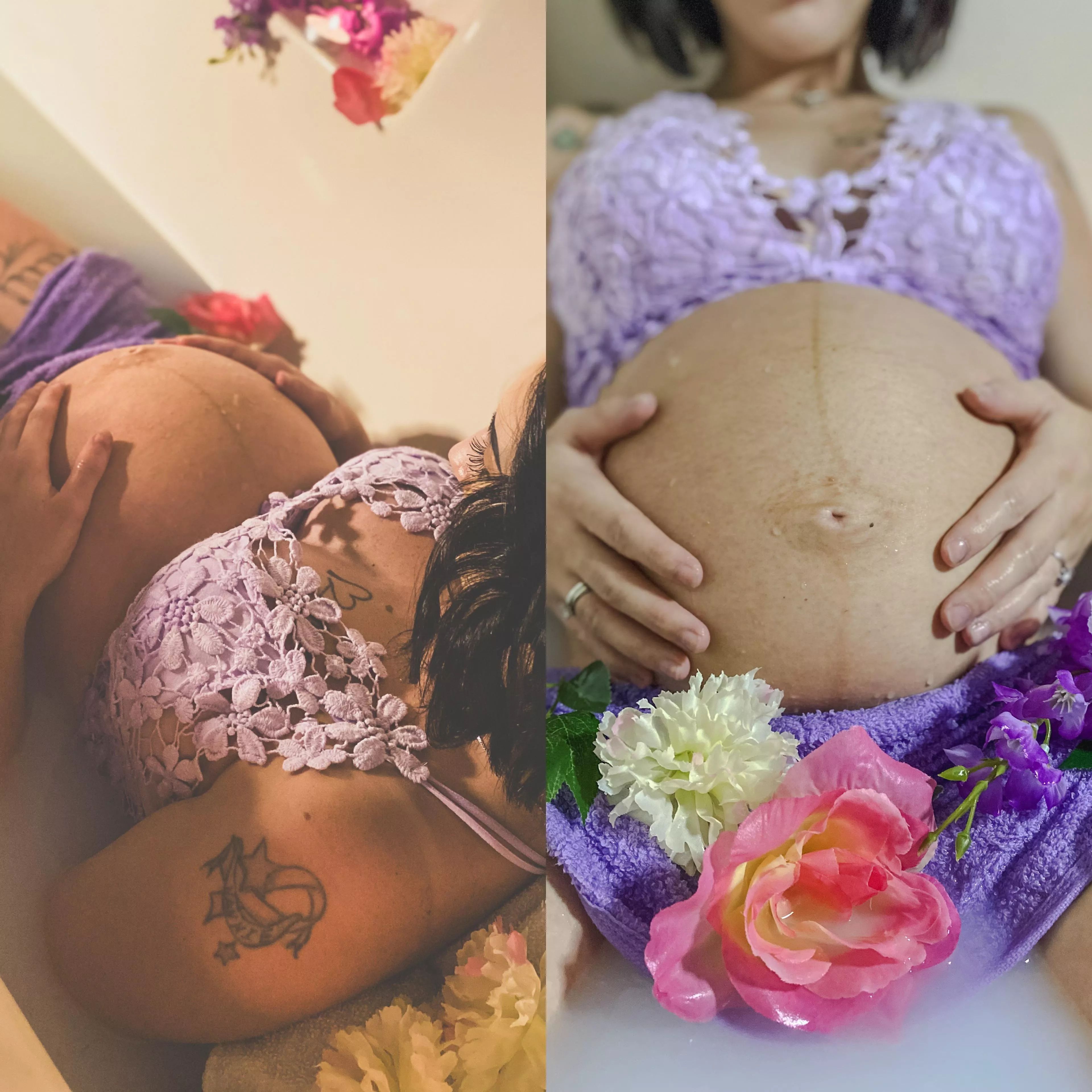 Place your touch on my pregnant body