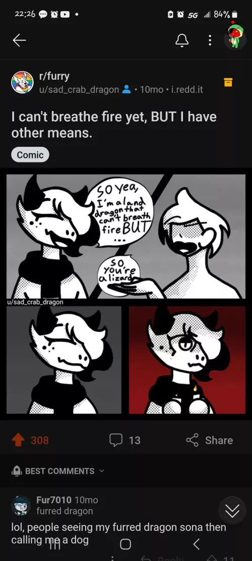 Since making this comic (I forgot, I even made it), I have learned of a species called Drakes from DnD which are dragons without wings, I still ain't a lizard boi guys. :D