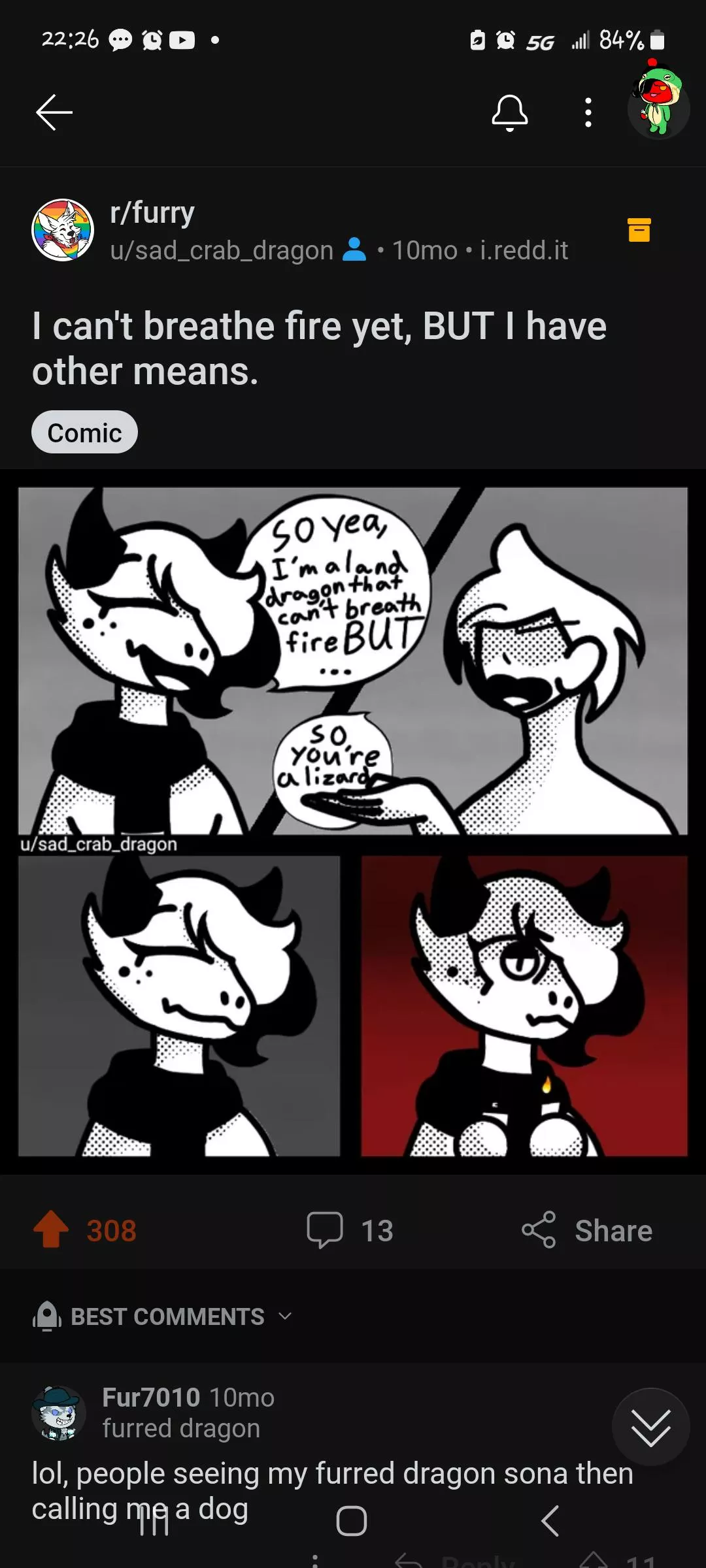 Since making this comic (I forgot, I even made it), I have learned of a species called Drakes from DnD which are dragons without wings, I still ain't a lizard boi guys. :D