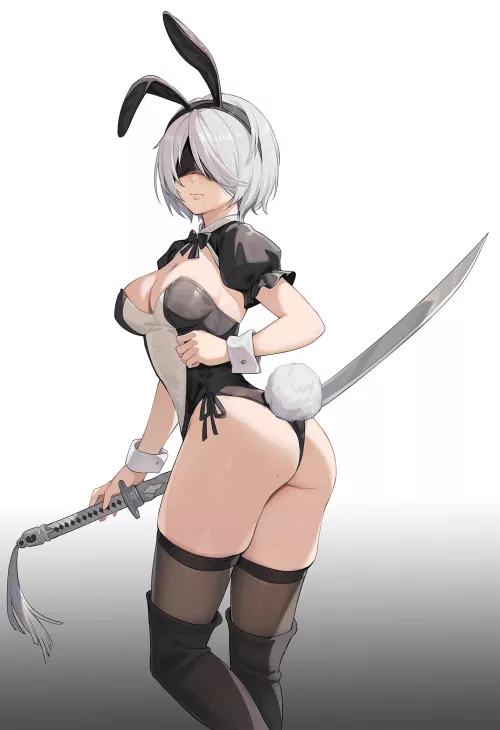 2B in a bunny outfit