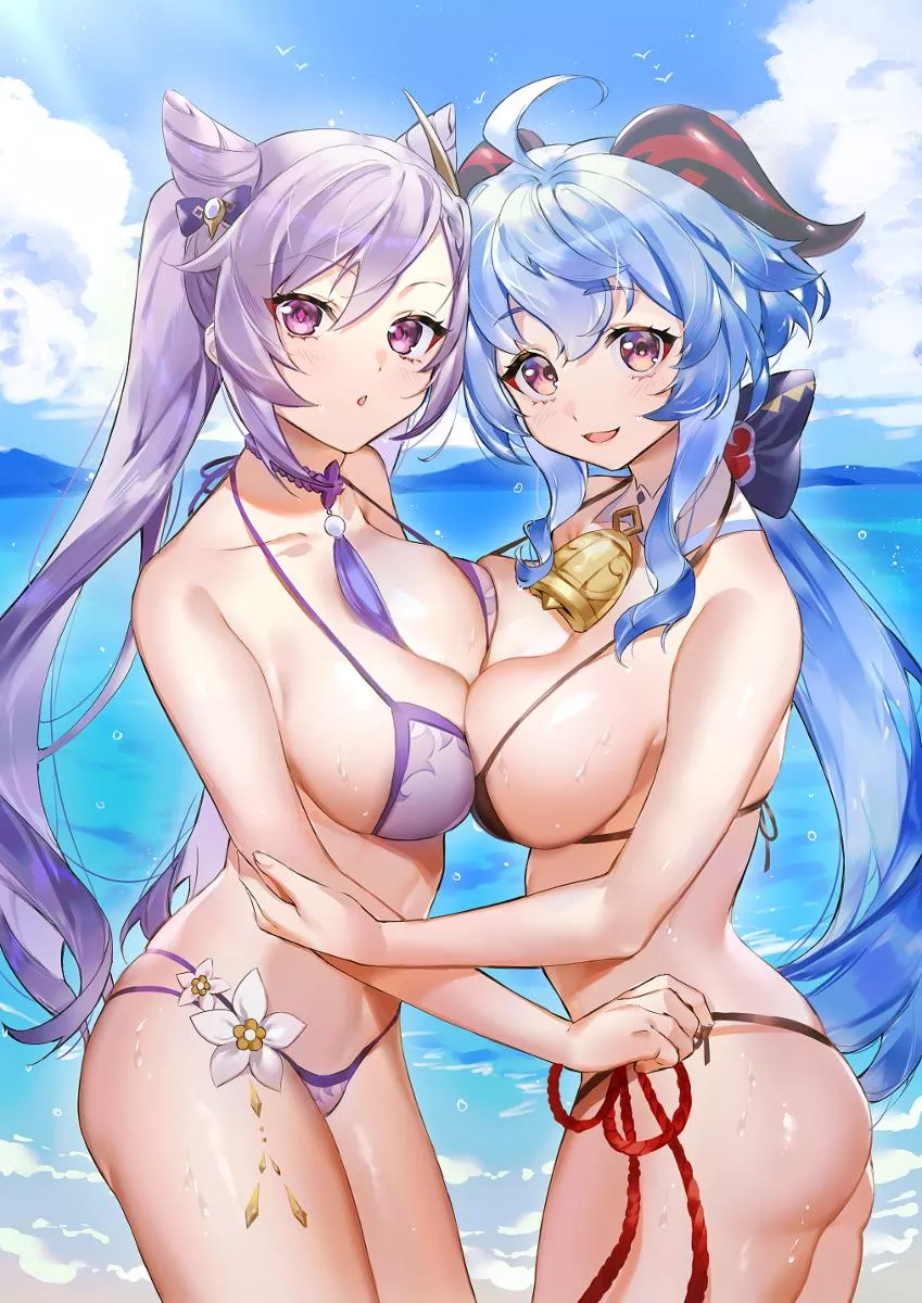 Beach Babes Ganyu And Keqing [Genshin Impact]
