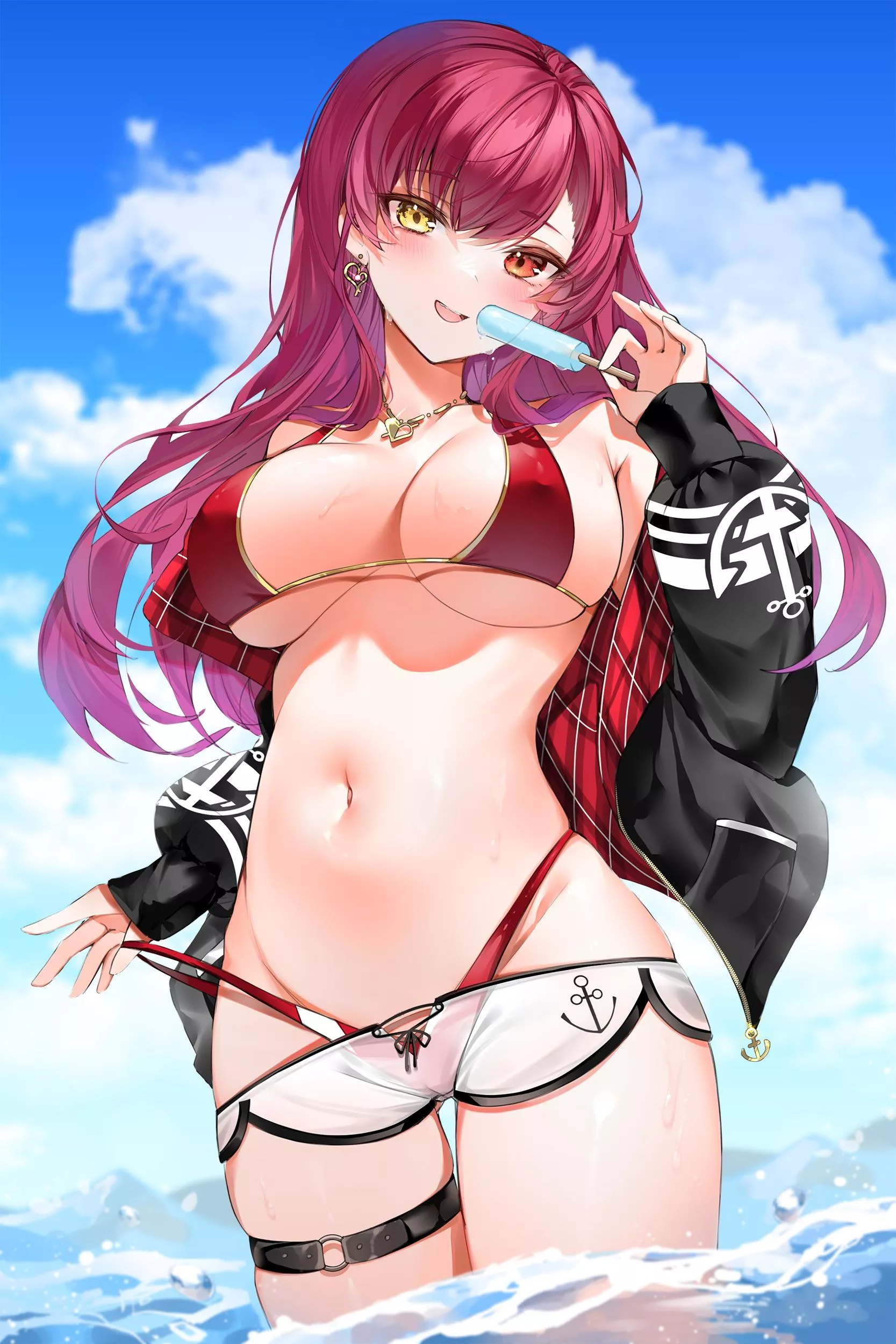 Bikini Babe Enjoying a Cold Treat