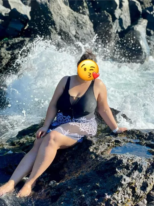 Busty and natural at the beach!!