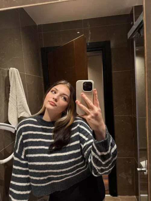 Classy girl in sweater