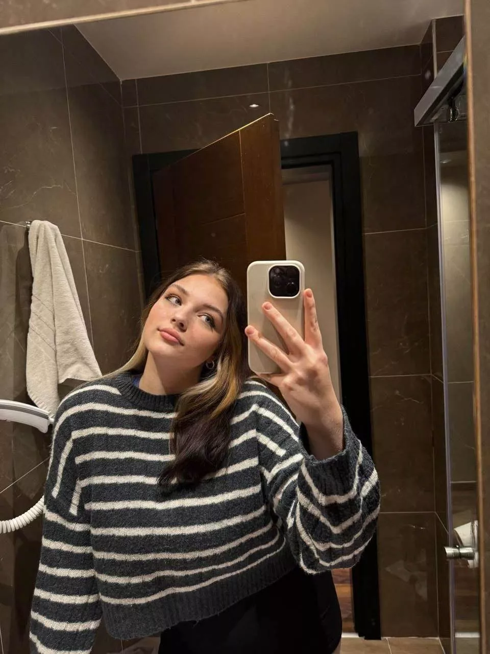 Classy girl in sweater