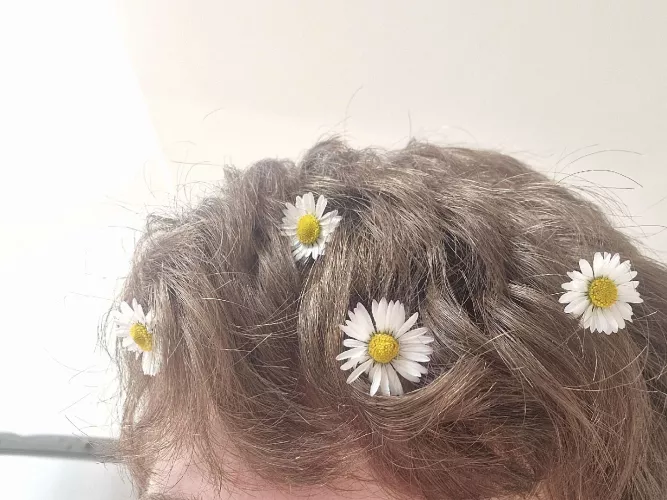 Felt cute so I picked some daisies from my back garden and put them in my hair aaaaa