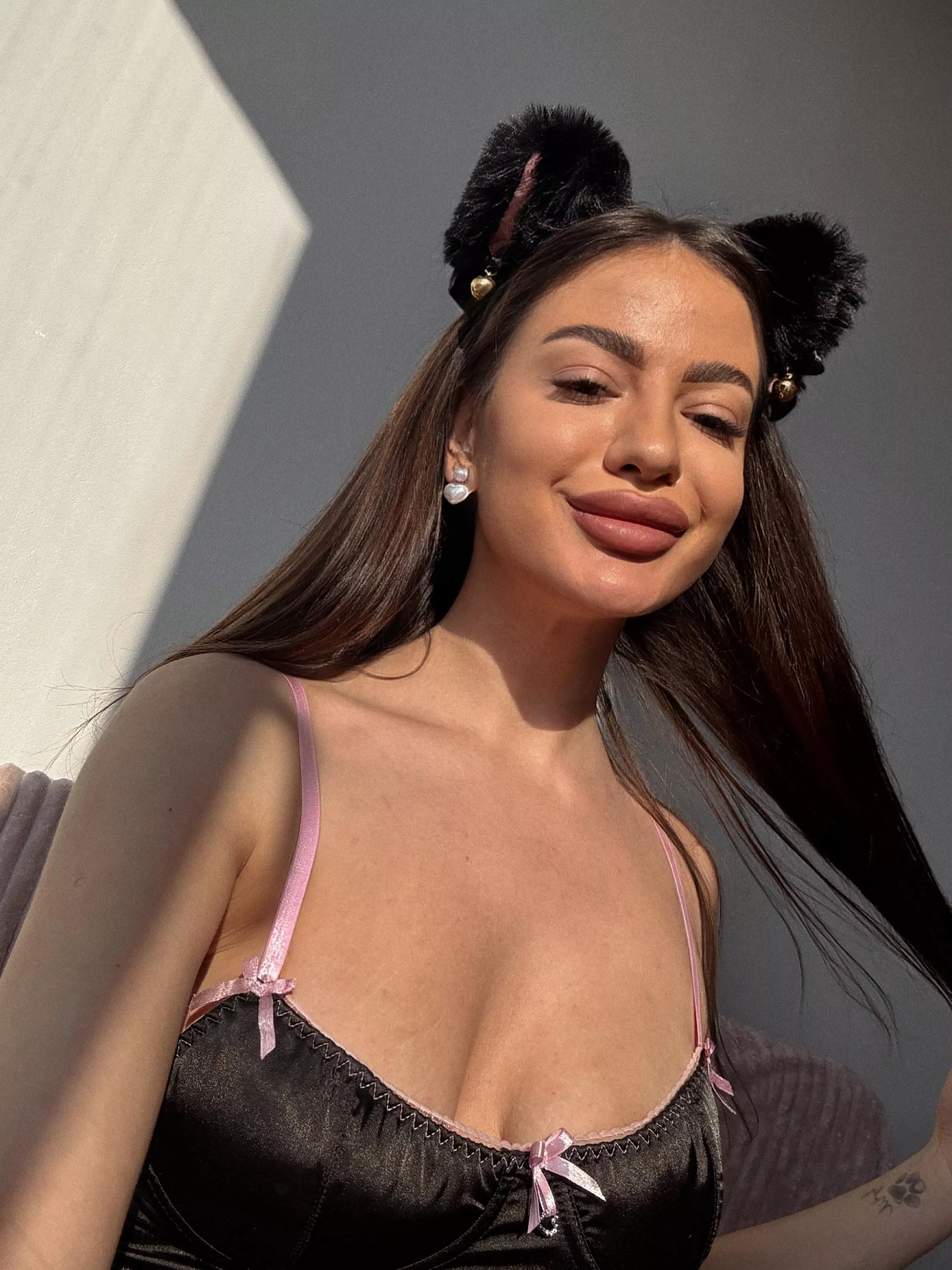 happy cat feels that spring has come and everything has become better