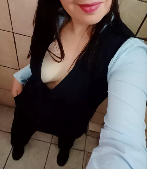 Is this too much for a braless Friday at the office? 