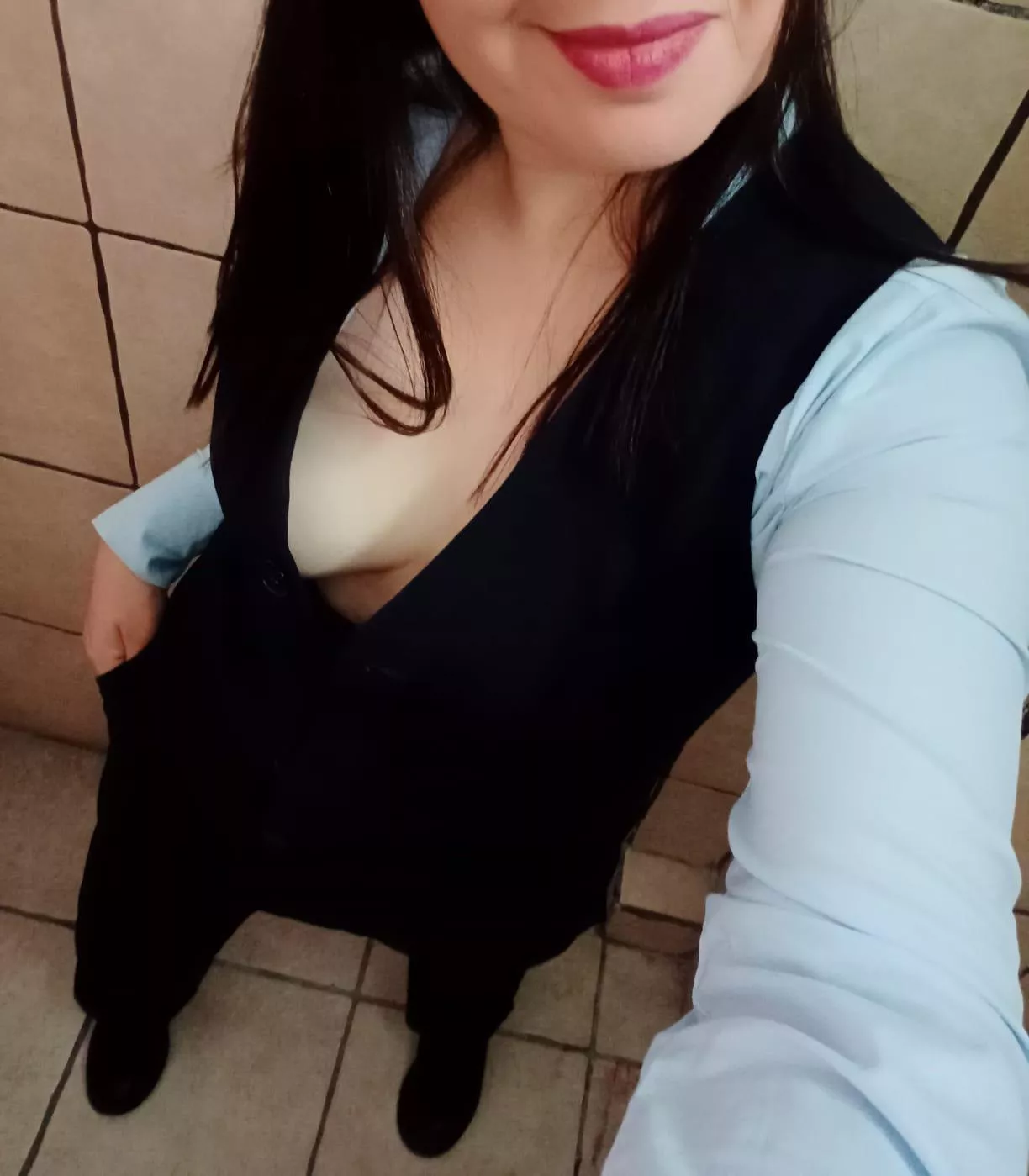 Is this too much for a braless Friday at the office? 