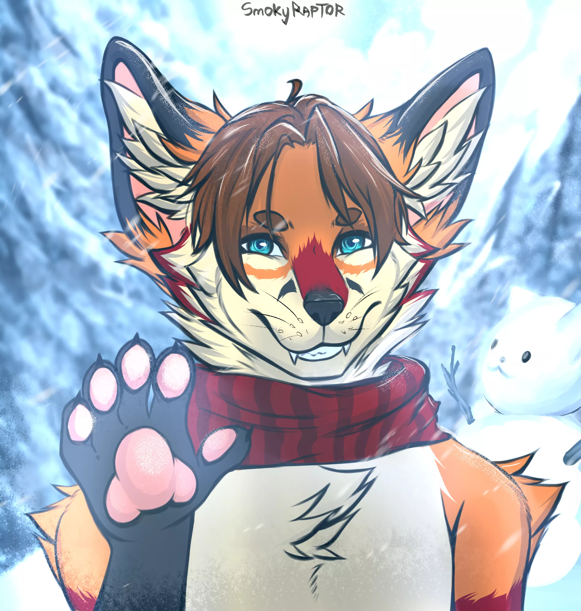 It's very cold but he's still happy to see you :D (art by me)