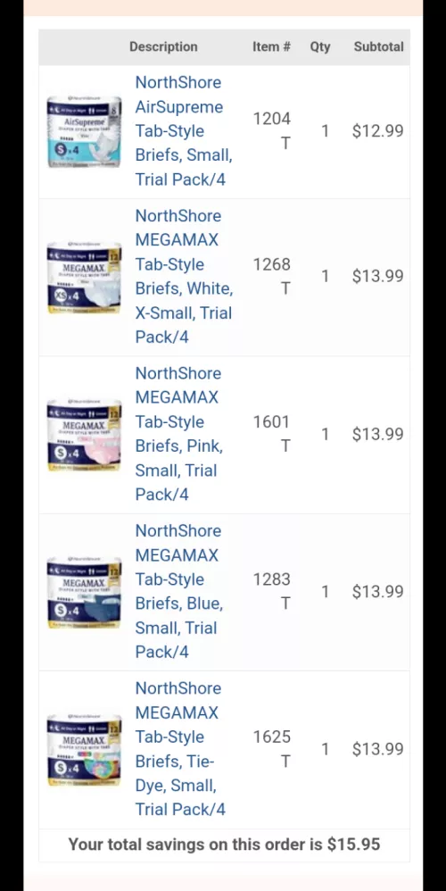 Just ordered diapers!