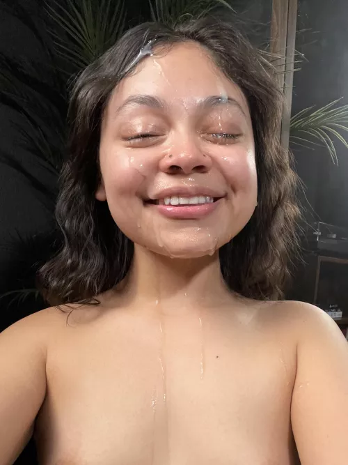 Love feeling his warm load on my face