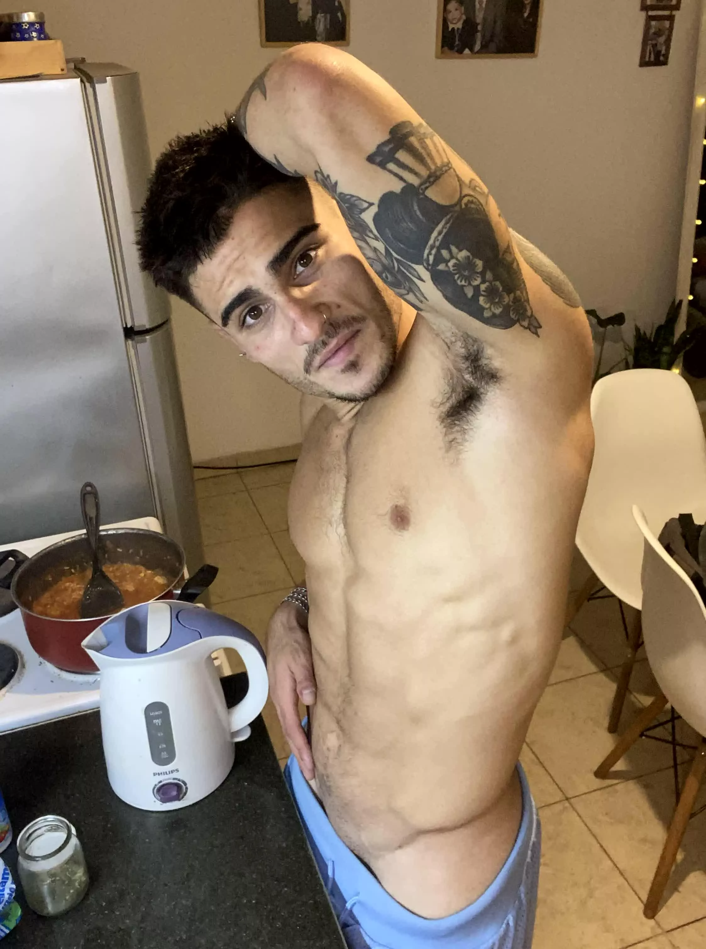 Morning coffee and armpit