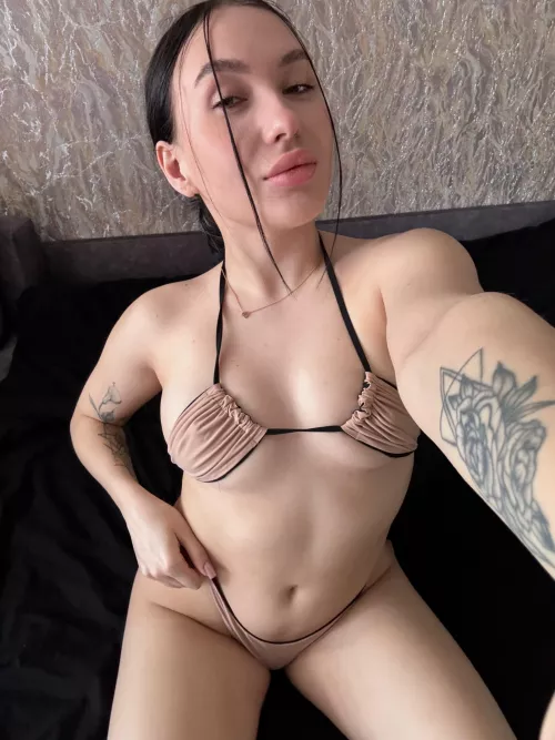 My nipples are holding this bikini up so it won't fall down