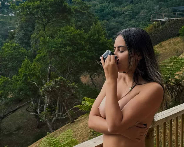 Nothing beats boobies and a warm brew on a cool mountain morning