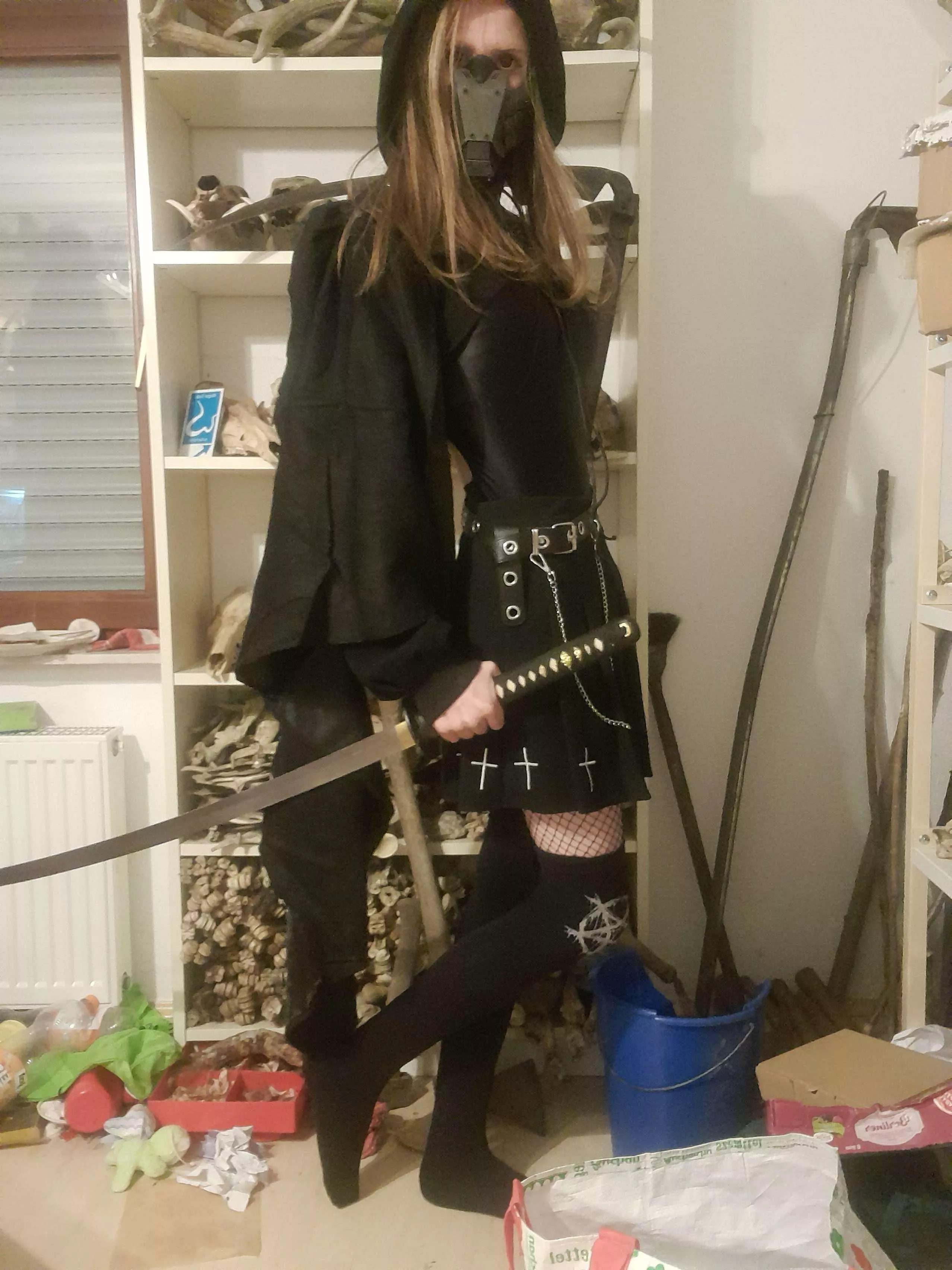 Okay, hear me out. Cyberpunk Goth Assassin femoy. No? Only me? Fair :(