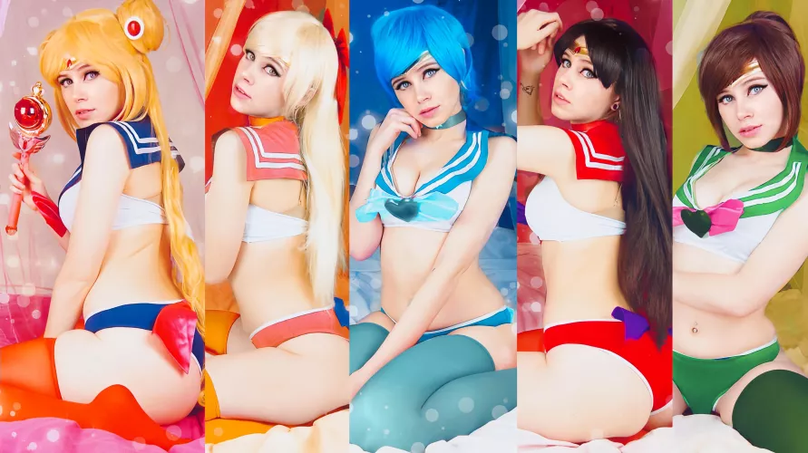 Sailor Moon, Venus, Mercury, Mars and Jupiter from Sailor Moon by TeddiTerri 