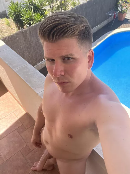 Showing off in the communal pool