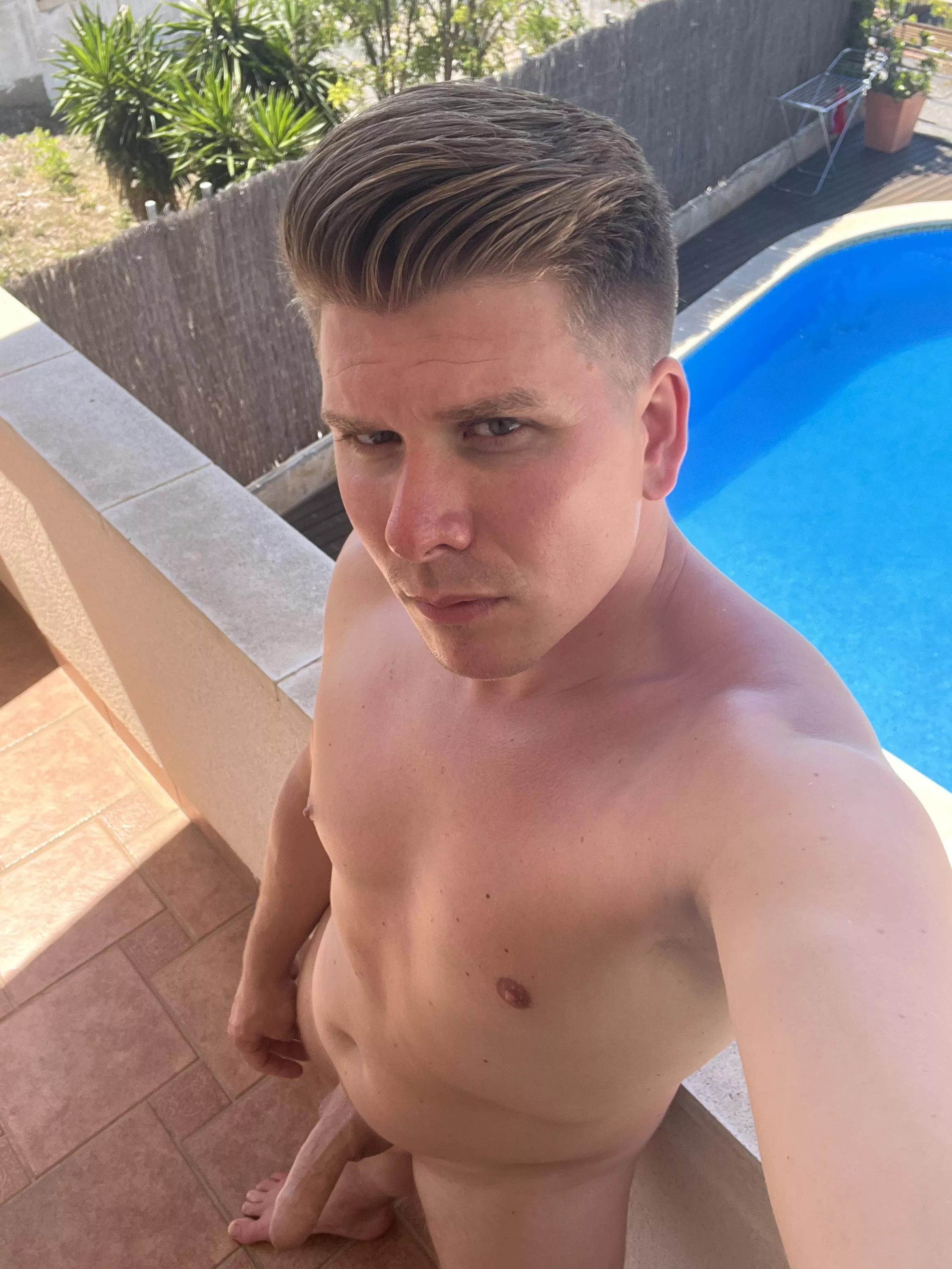 Showing off in the communal pool