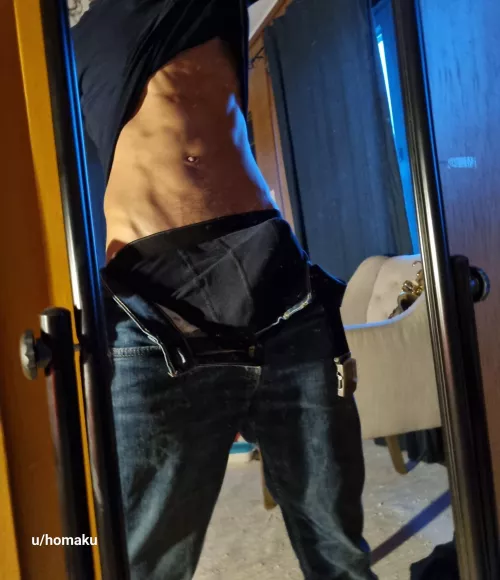 Such a relief to open my button after a long day! A lot of pressure built up down there :3 [27]