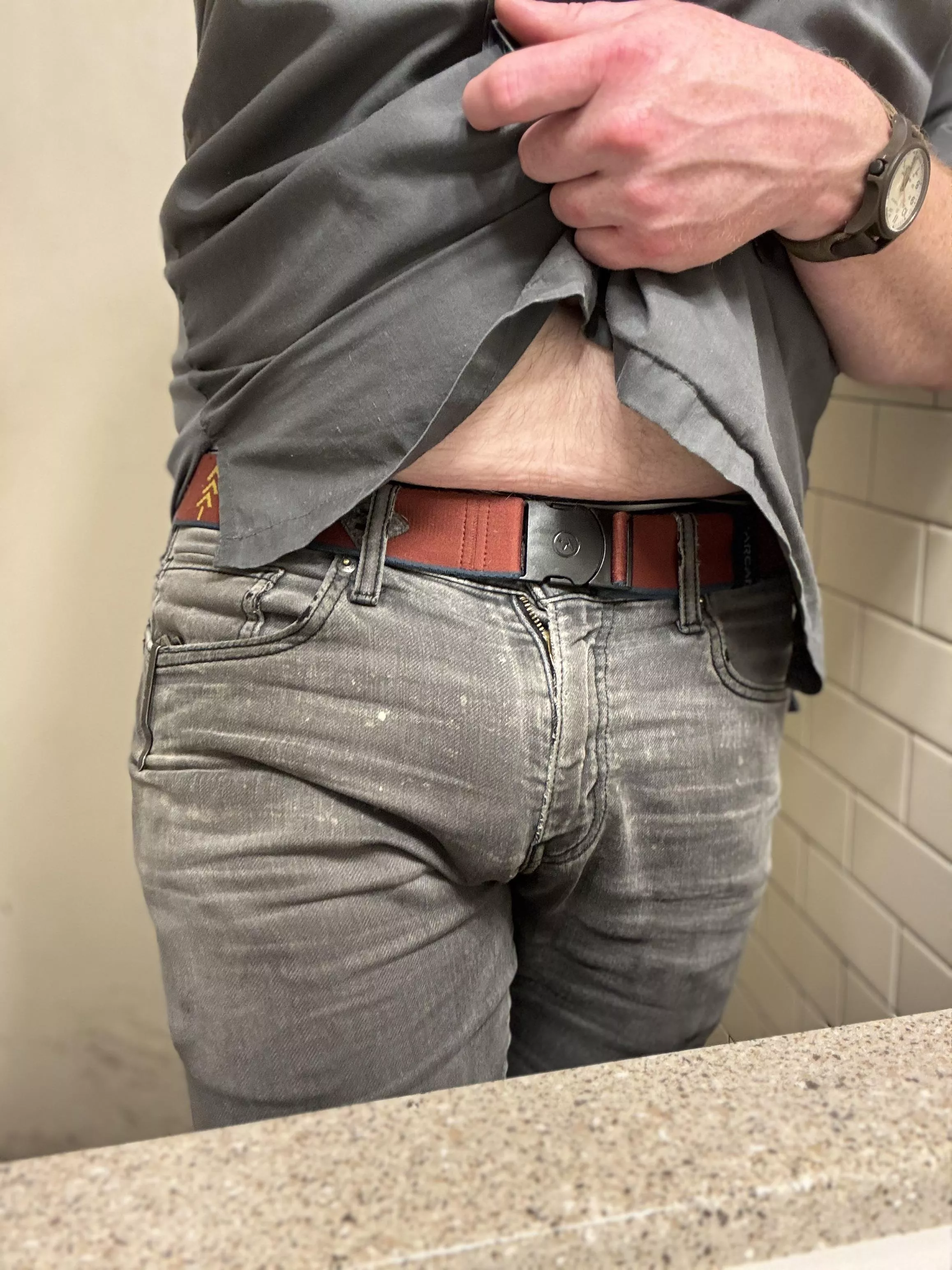 Three different people said they could see my bulge today. I acted like I didn’t know what they were talking about ;)