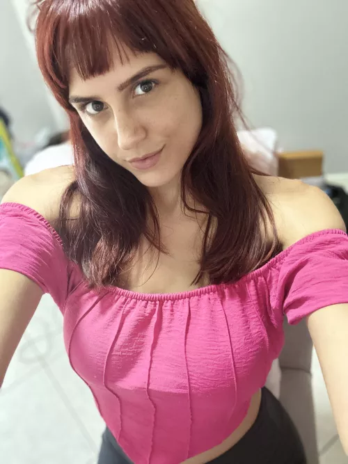 Wearing pink summer dress, does it suit?