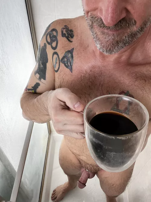 WFH day means shower coffee
