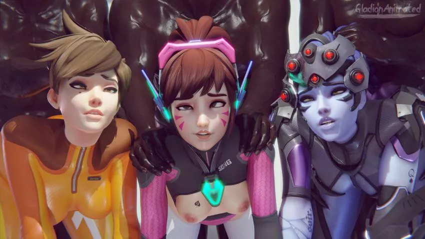 WidowMaker and Tracer having ‘fun’ with Dva (Gladion)