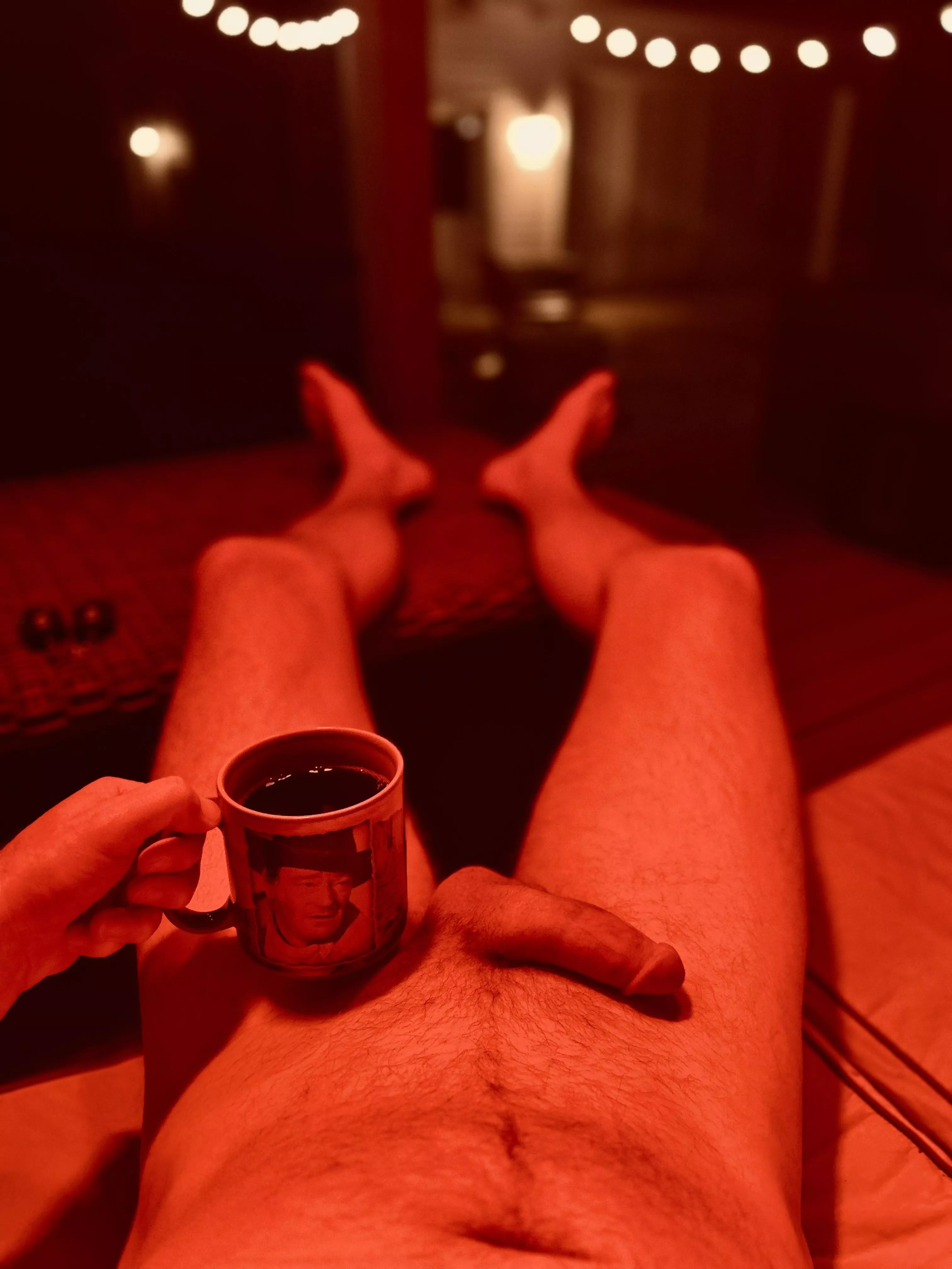 A cool morning with John under the heat lamps