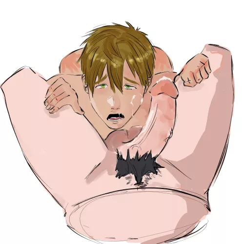 Makoto on his knees quick sketch (by me) ~Free! Anime series~