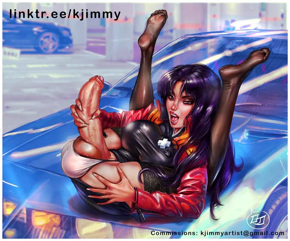 Misato showing off (Artist:KinkyJimmy)