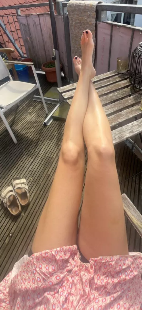 My legs kissed by the sun 