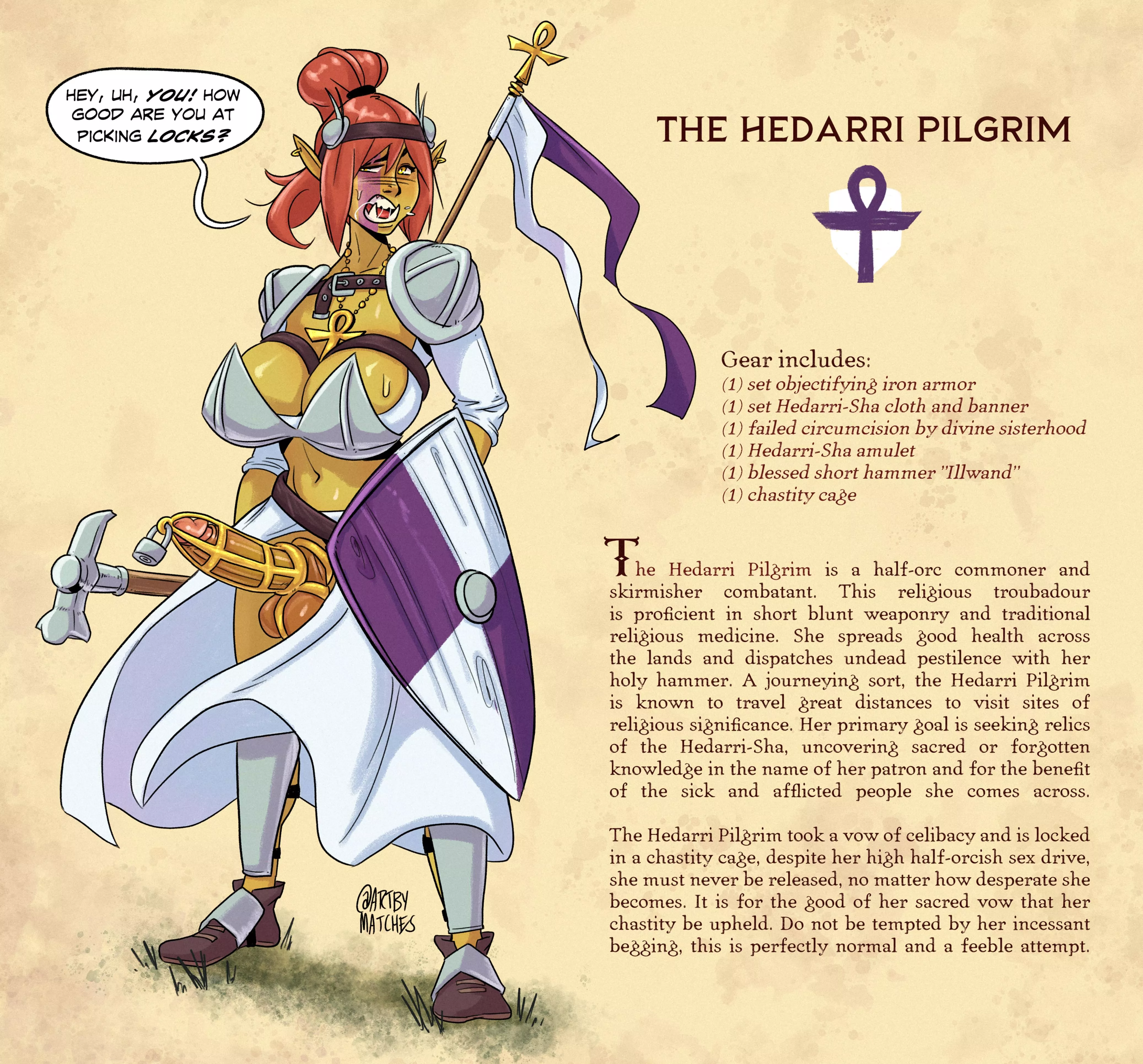 Orc Crusader Fantasy Futa in Chastity Cage [ArtByMatches]