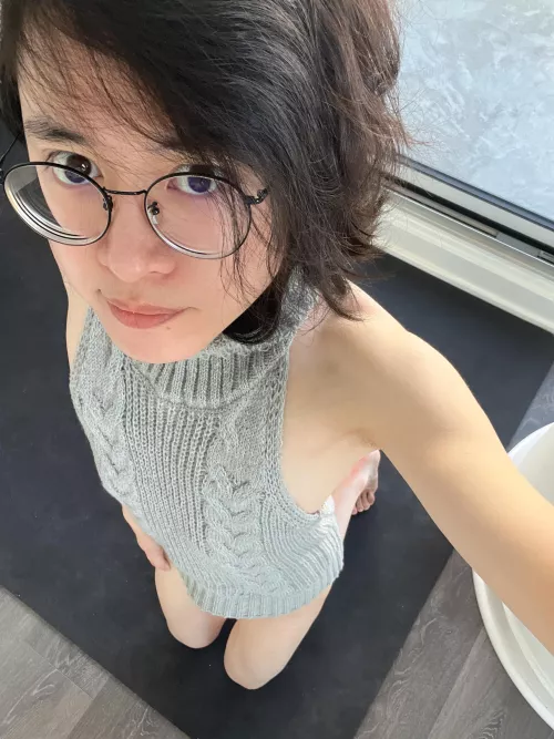 Smile :) This sweater bodysuit is a bit too short...