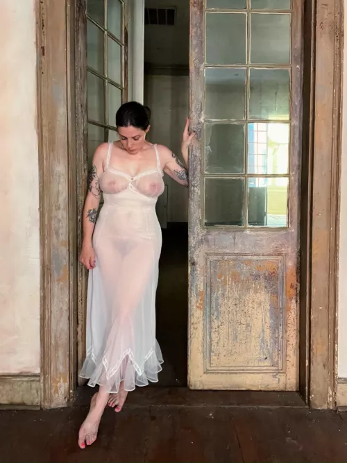 You can see my bush right through my dress