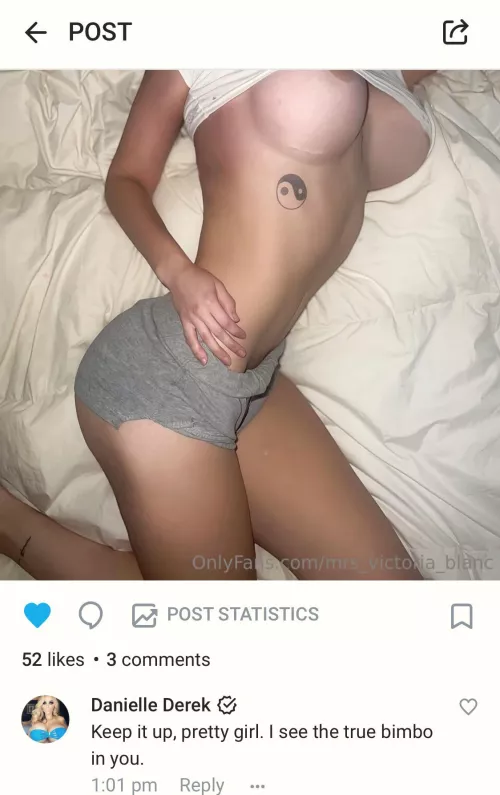 Am I a validated bimbo now that Danielle Derek commented, messaged, & followed me?!