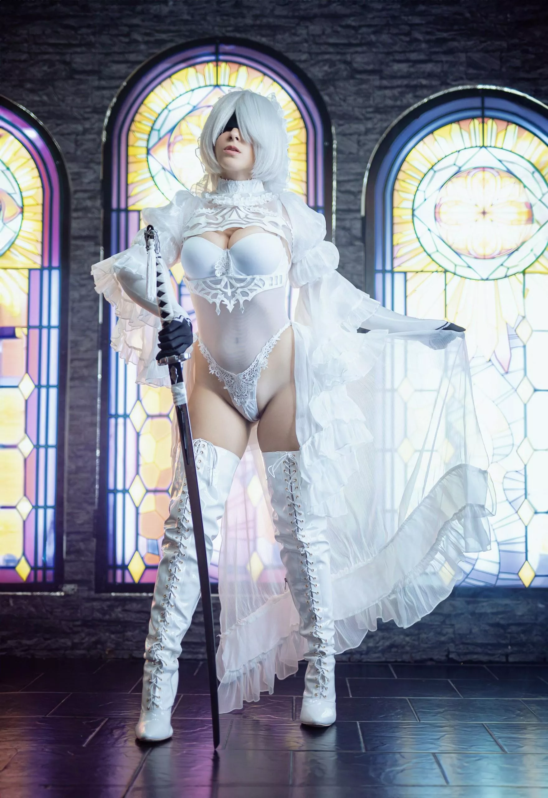 Bride 2B cosplay by Yuna Kairi