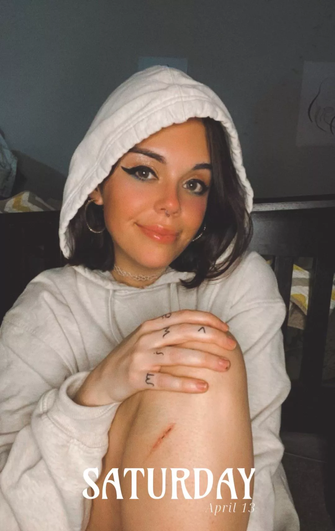 Cut my leg, but I’m still smiling LMAO