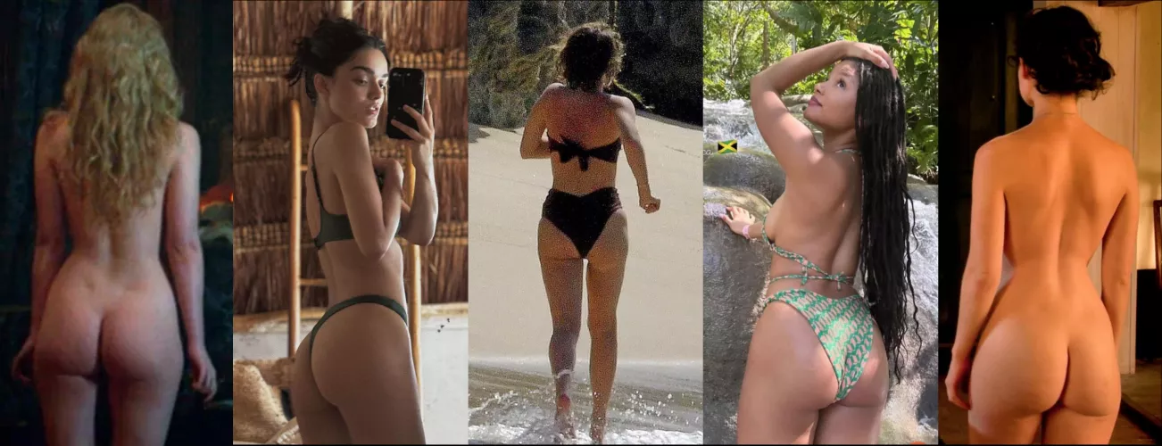 Disney really is an ass man's happiest place on earth. (Elle Fanning, Rachel Zegler, Emma Watson, Halle Bailey, Lily James)