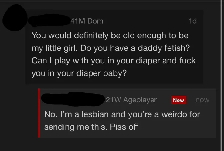 I HATE getting these messages on fetlife… so gross
