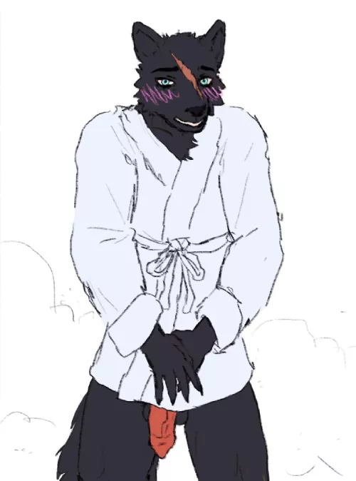 Seems like he needs a bigger bathrobe… (me)