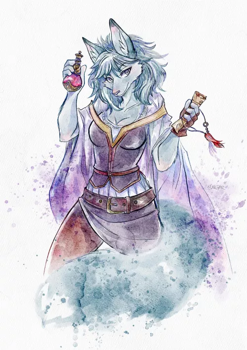 The Potion Seller (art by me)