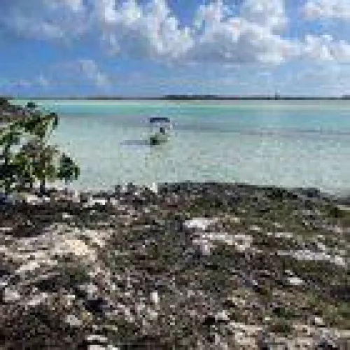 The view from another angle. The little beach is to the left.