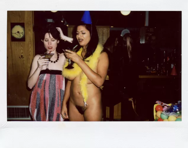 Birthday girl in Birthday Suit