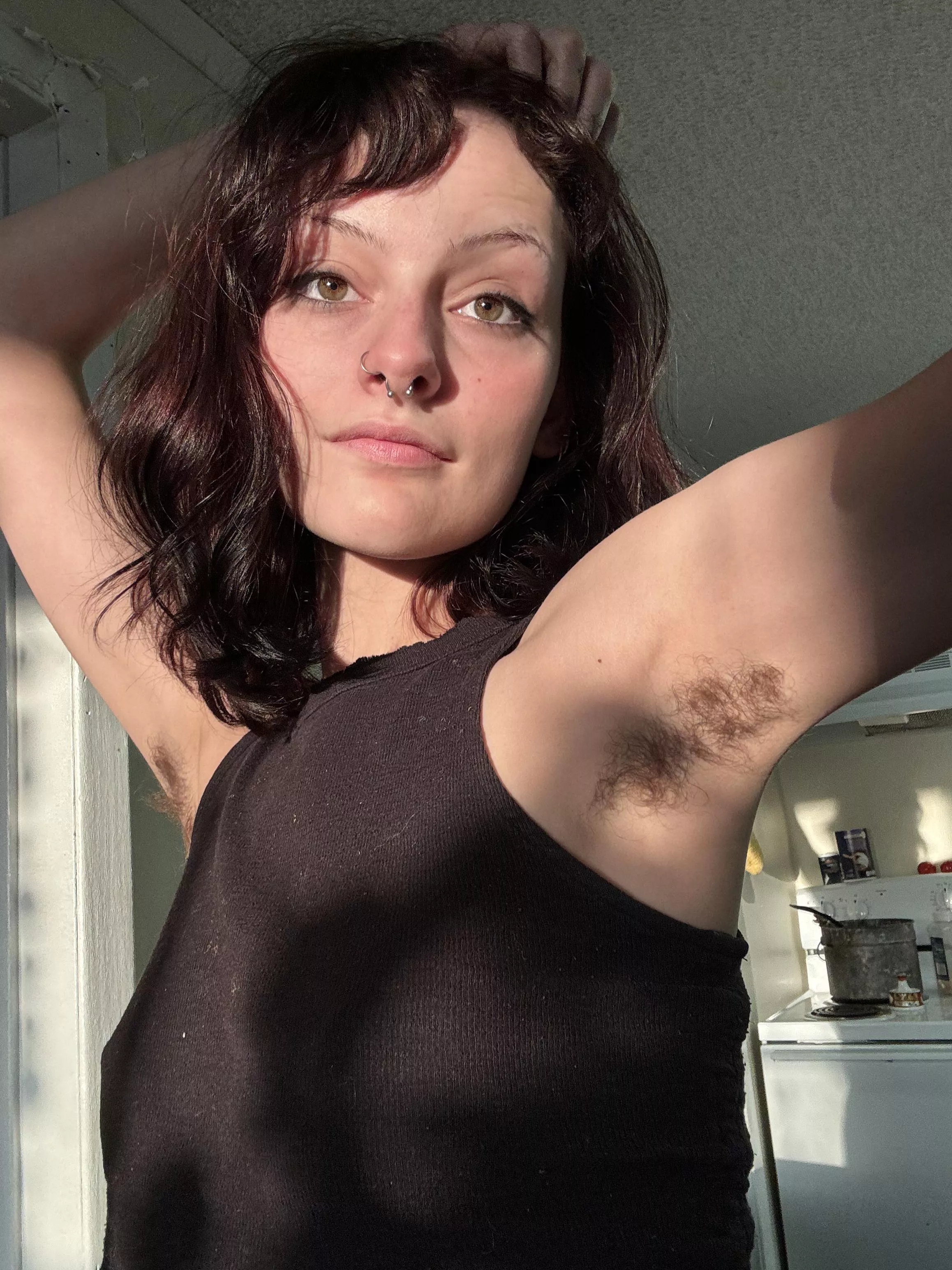 hairy pits in the sunlight 